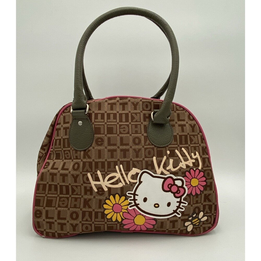 Hello Kitty Brown Satchel Carry On Bag Travel Tote Sanrio